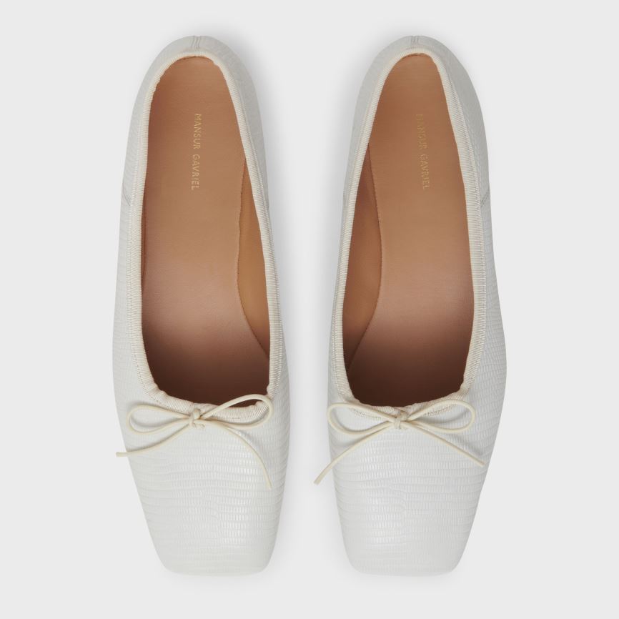 Women's Mansur Gavriel Square Toe Ballerina Ballet Flats White | AU 6507AR